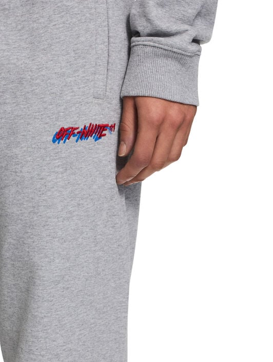 Off-White Shadow Cuff Sweatpants OFF WHITE Off-White Shadow Cuff Sweatpants Gray Melange-Haute Red 2CH006S26FLE001