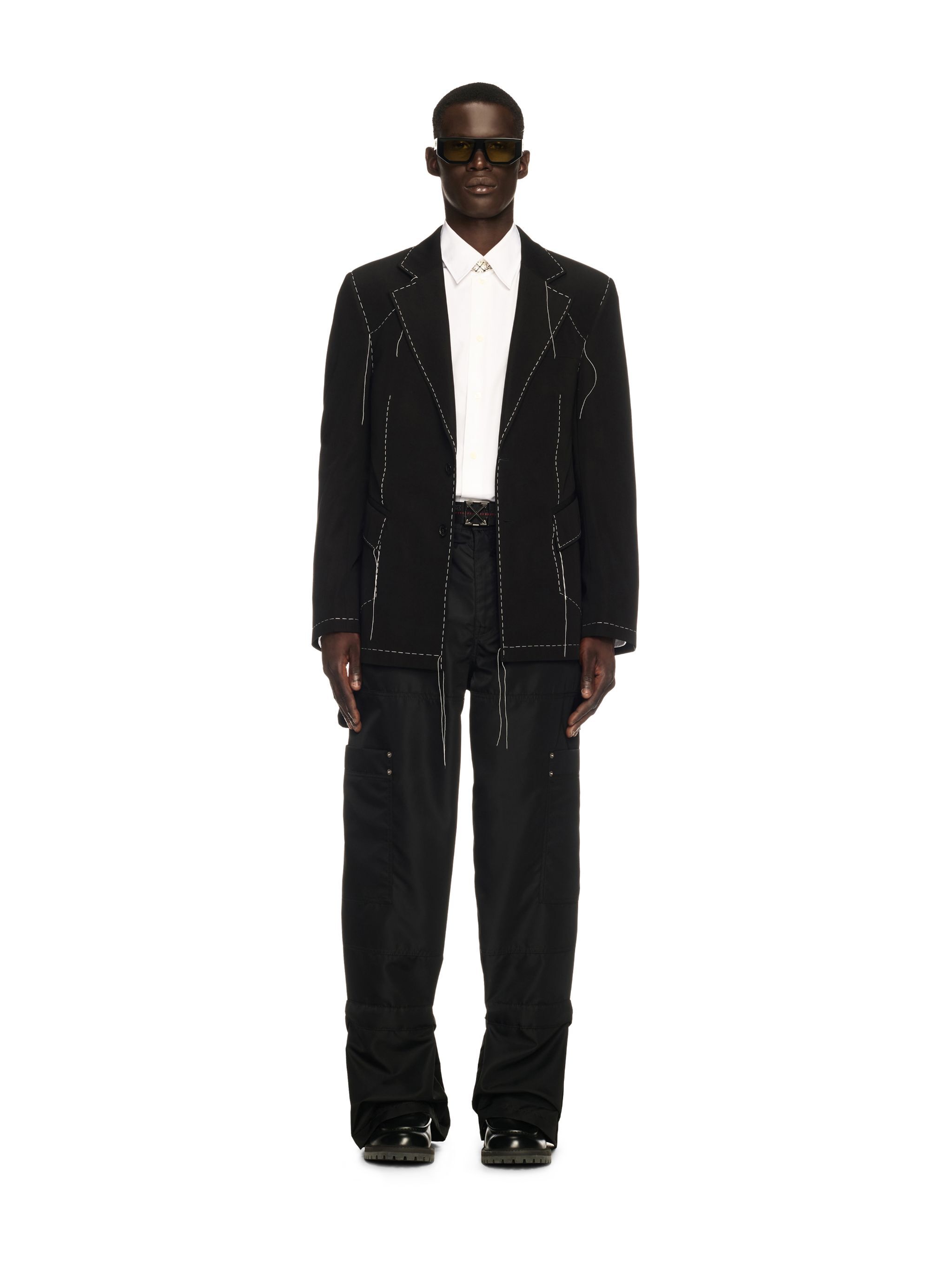 OFF WHITE Black 00 Wool Blazer BLACK OMEN09HS25FAB003