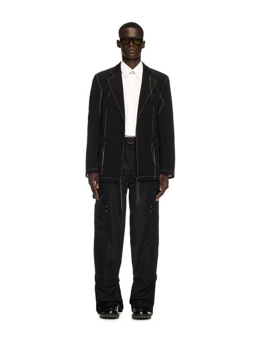 Black 00 Wool Blazer OFF WHITE Black 00 Wool Blazer BLACK OMEN09HS25FAB003