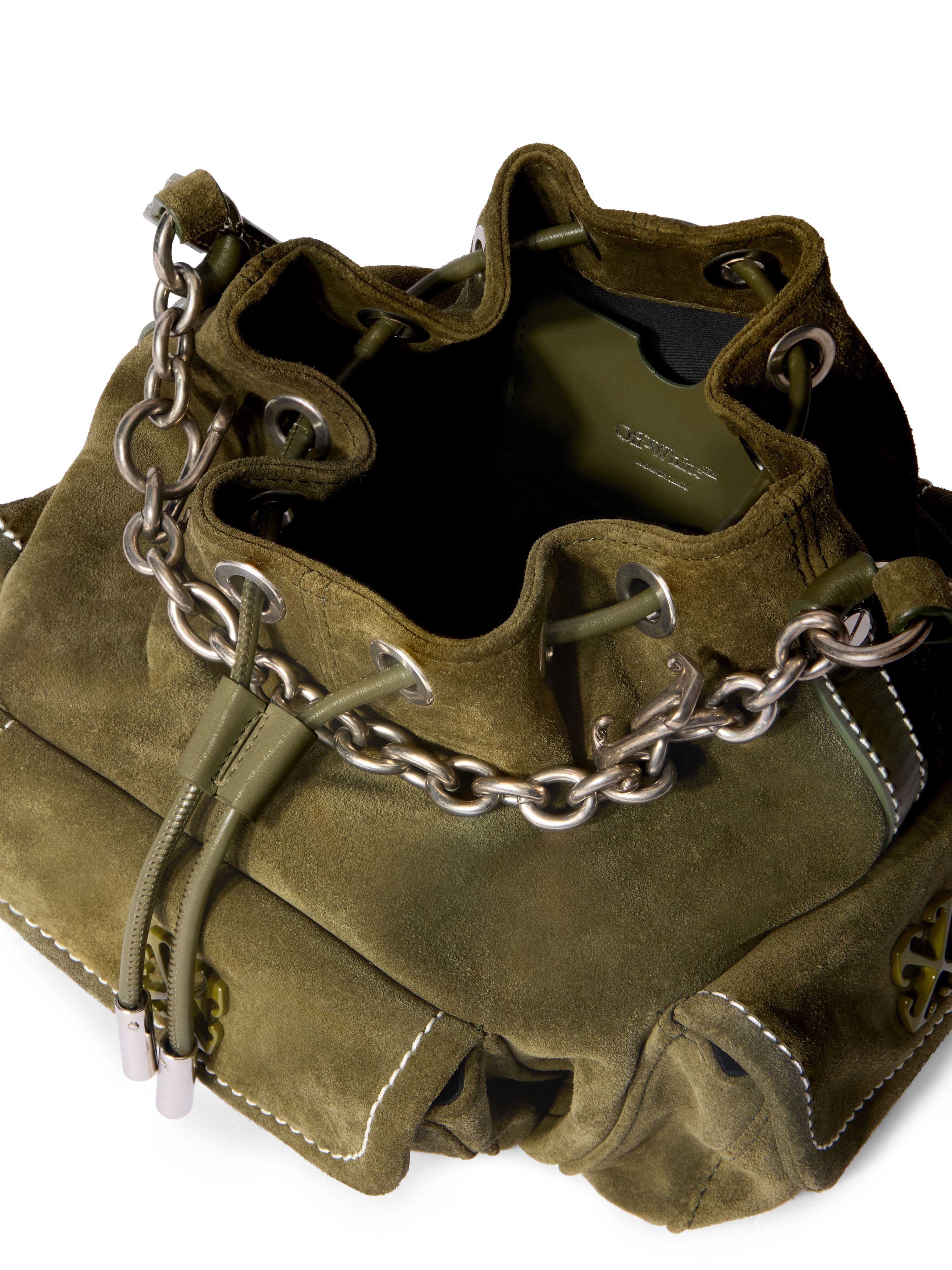 OFF WHITE Dumbo.B Suede Bucket Bag BEECH - NO COLOR OWMY002F25LEA003