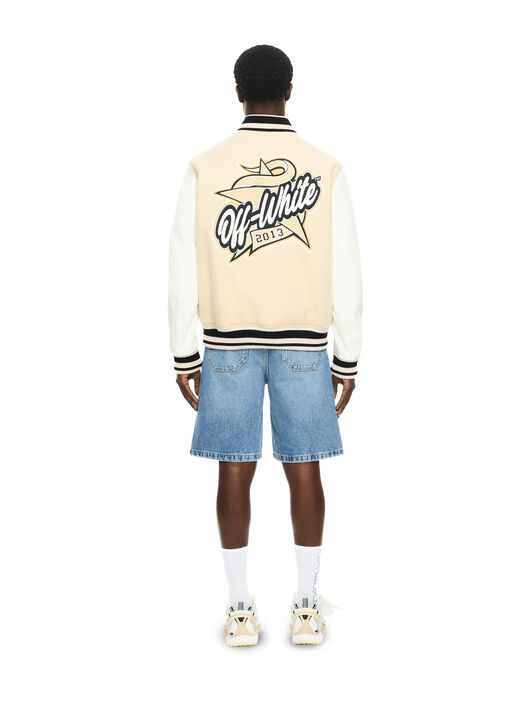 OFF WHITE Star Logo Varsity Jacket CREAM 44XJA122S26L002