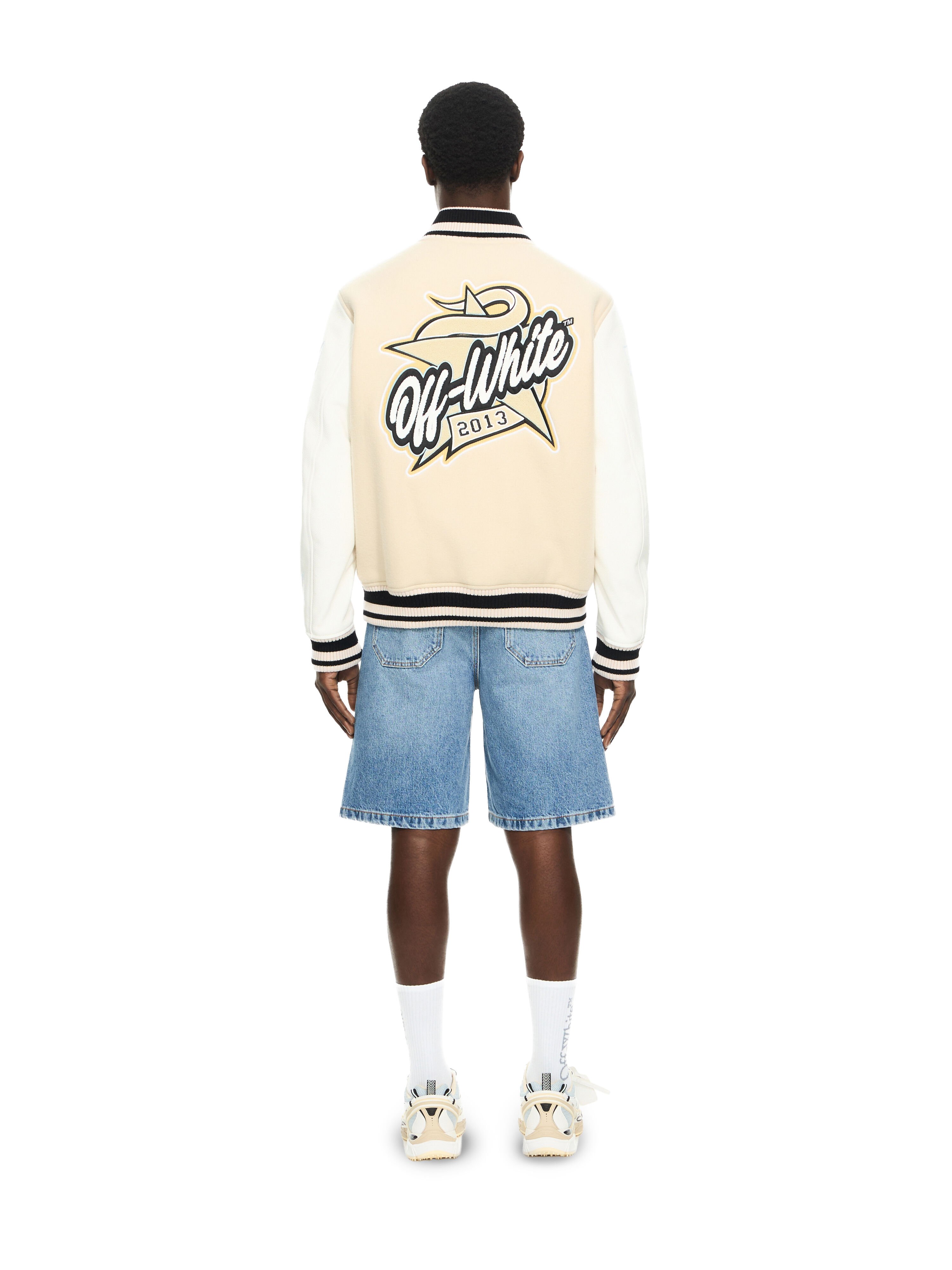 OFF WHITE Star Logo Varsity Jacket CREAM 44XJA122S26L002