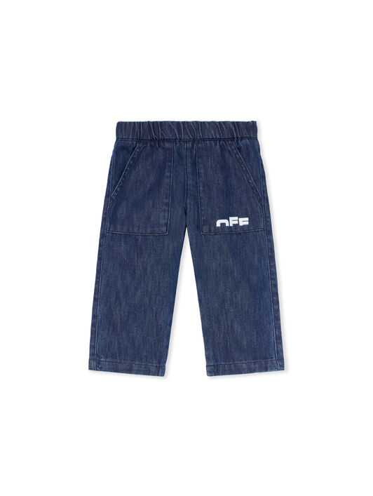 OFF WHITE Type Logo Denim Logo Pants INDIGO - WHITE OBAX001F25DEN001