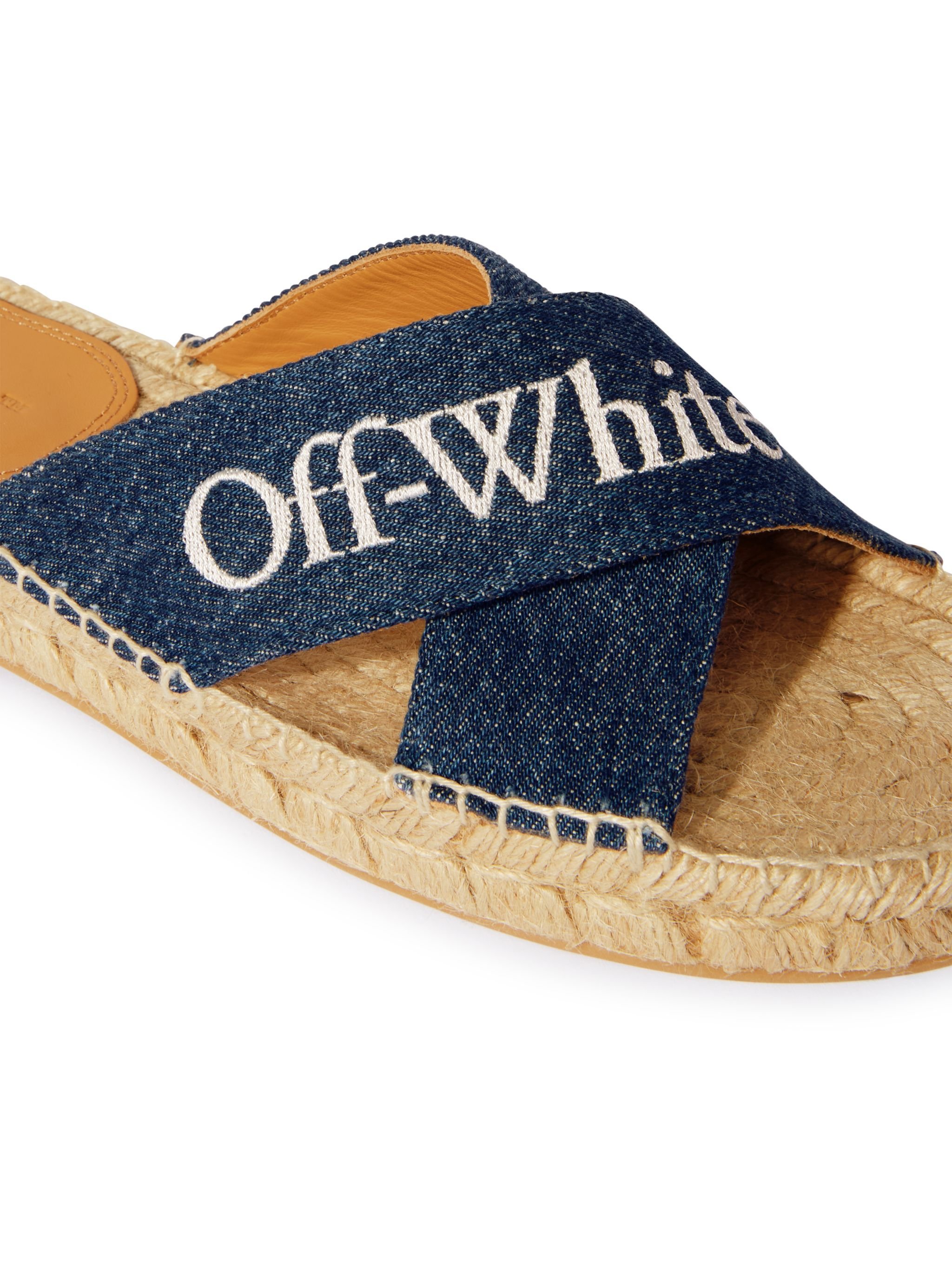 OFF WHITE Criss Cross Denim Espadrilles Vintage Bl BLUE OWIB016S25DEN001