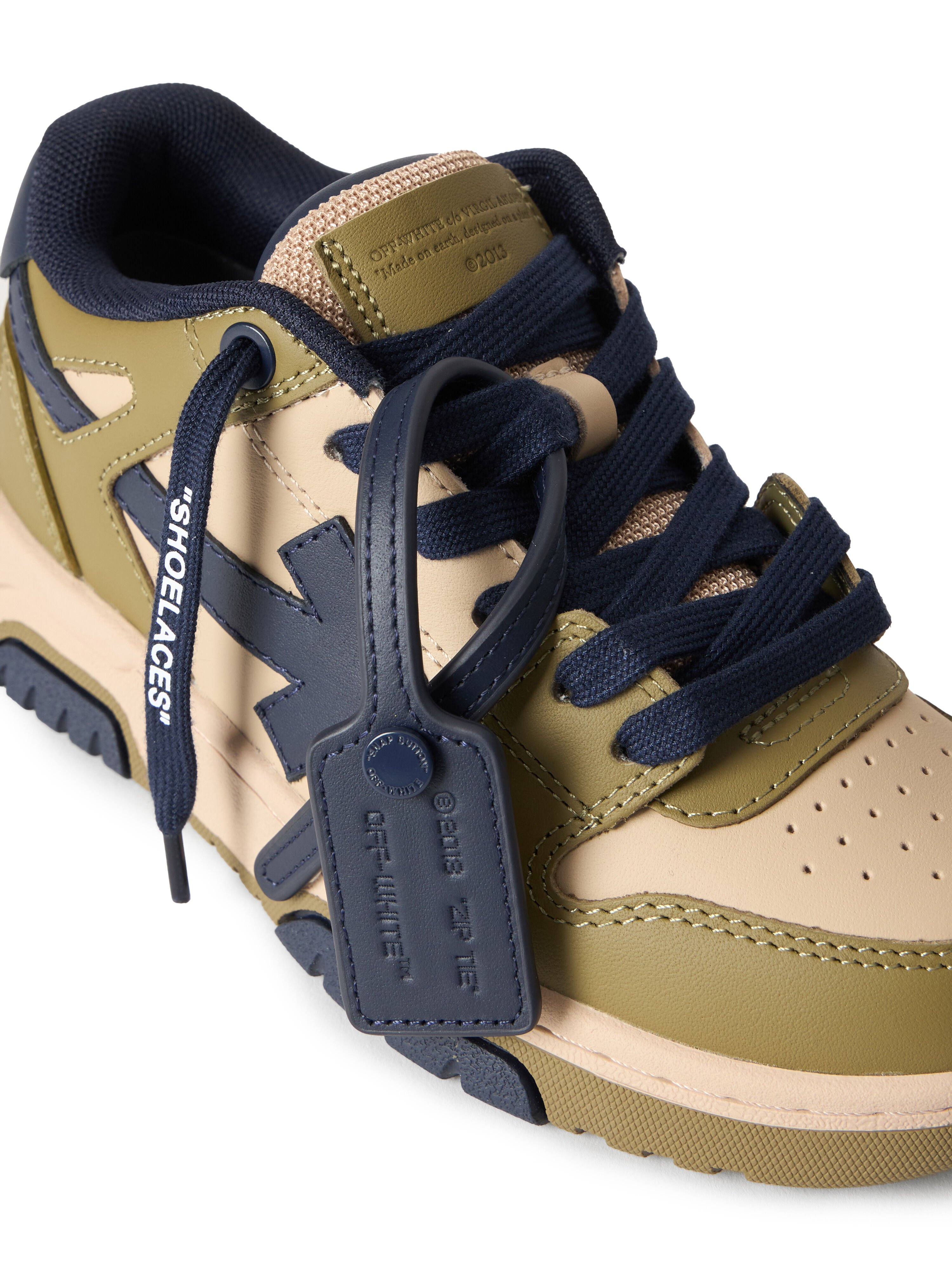 OFF WHITE Out Of Office Sneakers SAND - OLIVE GREEN OBIA011S26LEA001