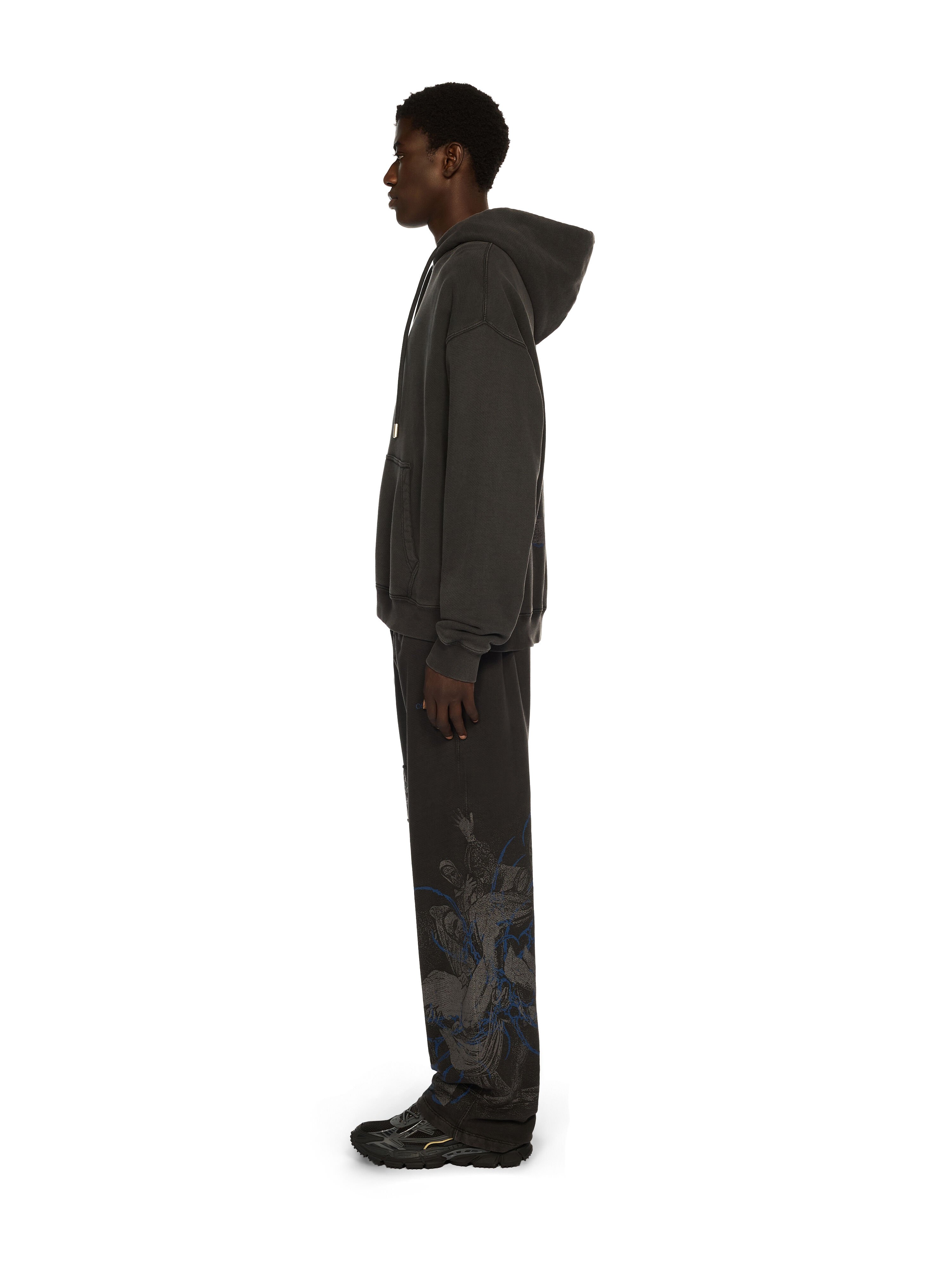 OFF WHITE Faded Painting Skate Hoodie VINTAGE BLACK - BLUE OMBB085F25FLE00X