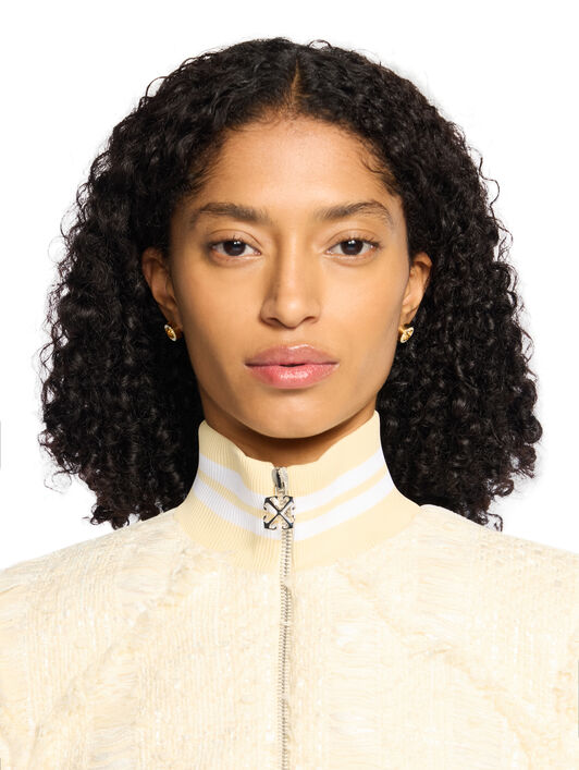 OFF WHITE Round Arrow Earrings GOLD - WHITE OWOD29YF25MET001