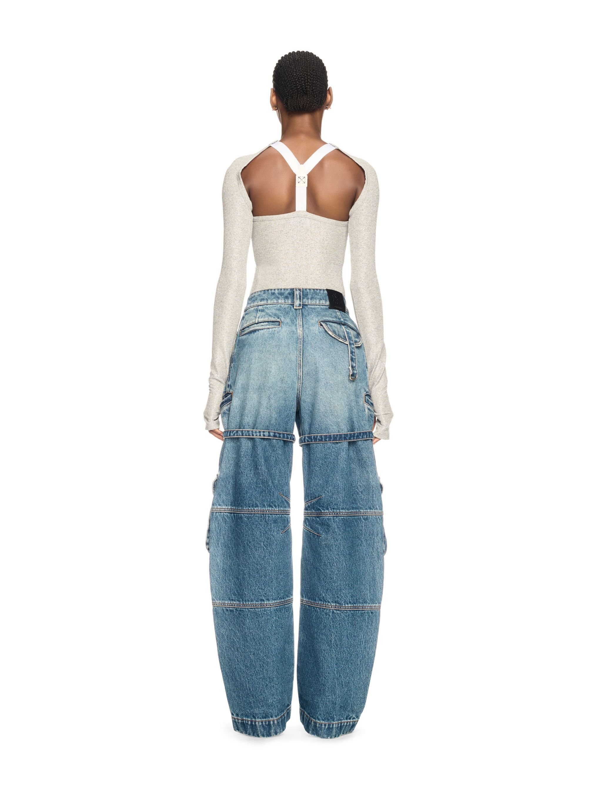 OFF WHITE Silver Lurex Backless Top SILVER OWAD25ZS25JER002