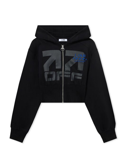 LAB L/AB Crop Zip Hoodie Black Night LABF2639G00040T