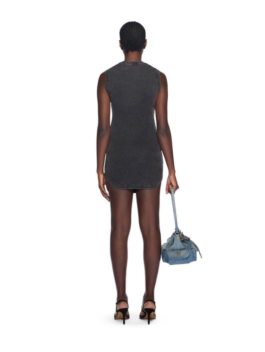 Off Stamp Ribbed Kat Mini Dress OFF WHITE Off Stamp Ribbed Kat Mini Dress MARBLE BLACK-BLACK OWDB560F25JER001