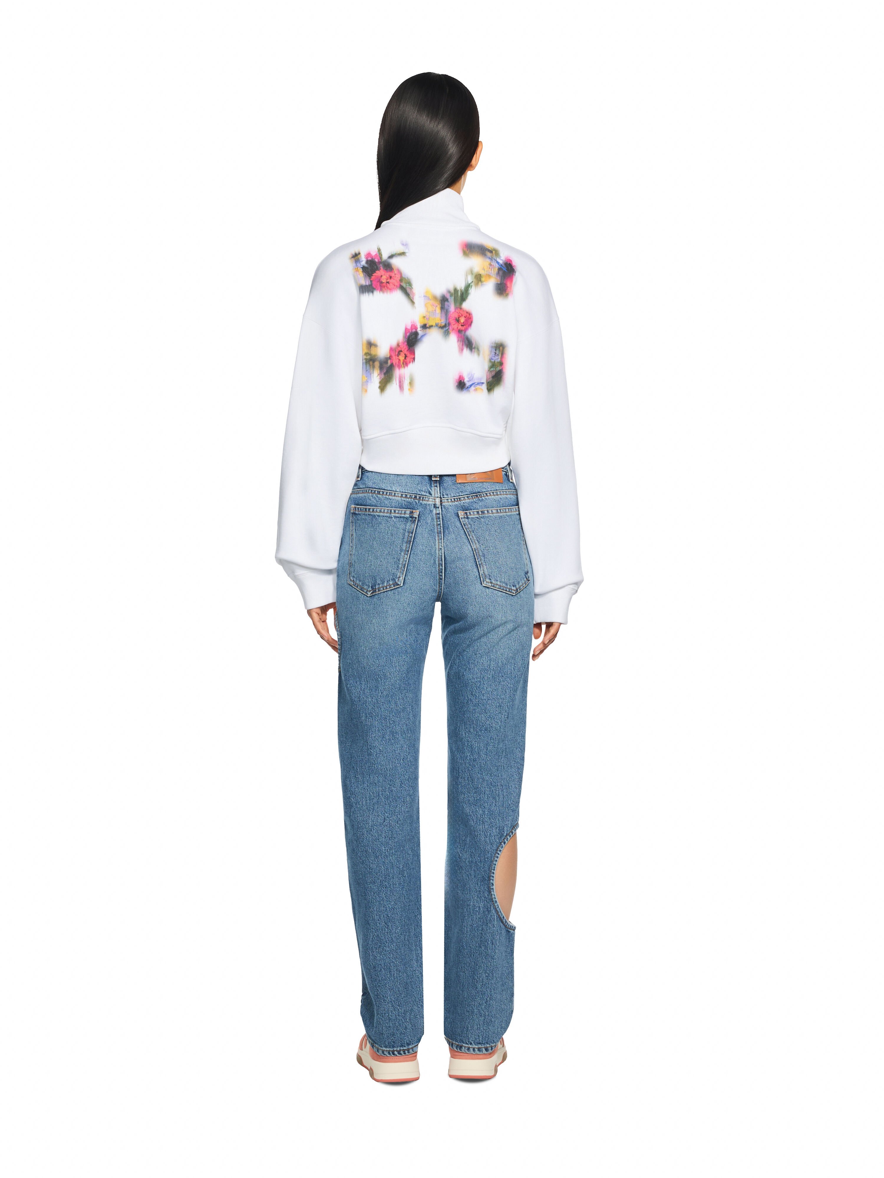 Arrow Chinè Flower Crop Zip Up OFF WHITE Arrow Chinè Flower Crop Zip Up White Hawthorn Rose 2FE00508T
