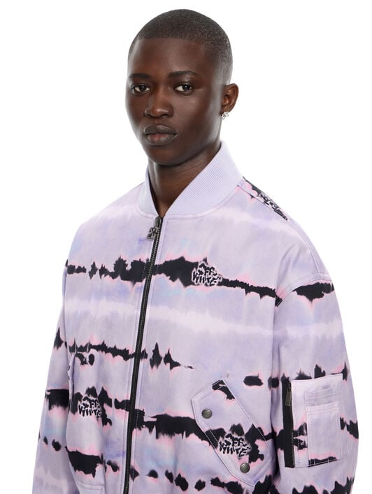 OFF WHITE All-over Tie-dye Cropped Bomber COSMIC SKY 44MEH05ZZ26F002