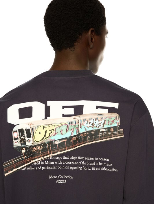 Train Off Skate Logo Tee OFF WHITE Train Off Skate Logo Tee DARK SAPPHIRE - WHITE OMAA120F25JER004
