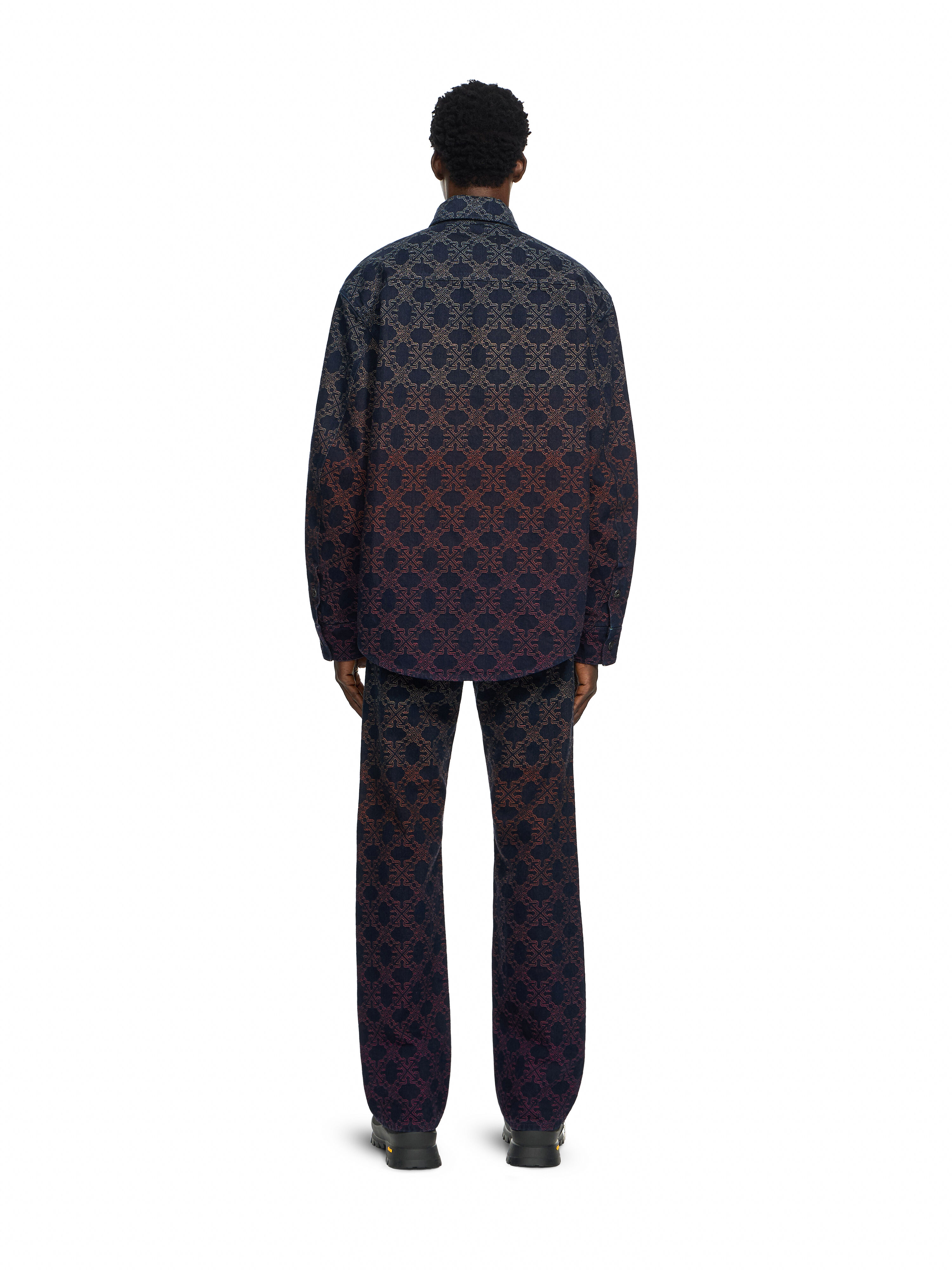 Arrow Monogram Degradé Jacquard Denim Overshirt OFF WHITE Arrow Monogram Degradé Jacquard Denim Overshirt DEGRADE 44MYD060F26D001