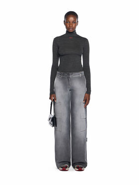OFF WHITE Off Stamp Turtleneck Top BLACKENED PEARL-RED DAHLIA OWAD275F25JER001