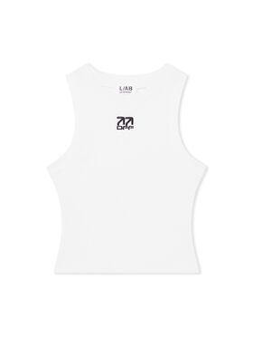 LAB L/AB Ribbed Crop Tank Top Bright White LABF2639A00033T
