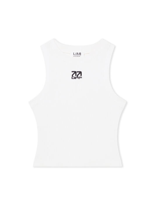 LAB L/AB Ribbed Crop Tank Top Bright White LABF2639A00033T
