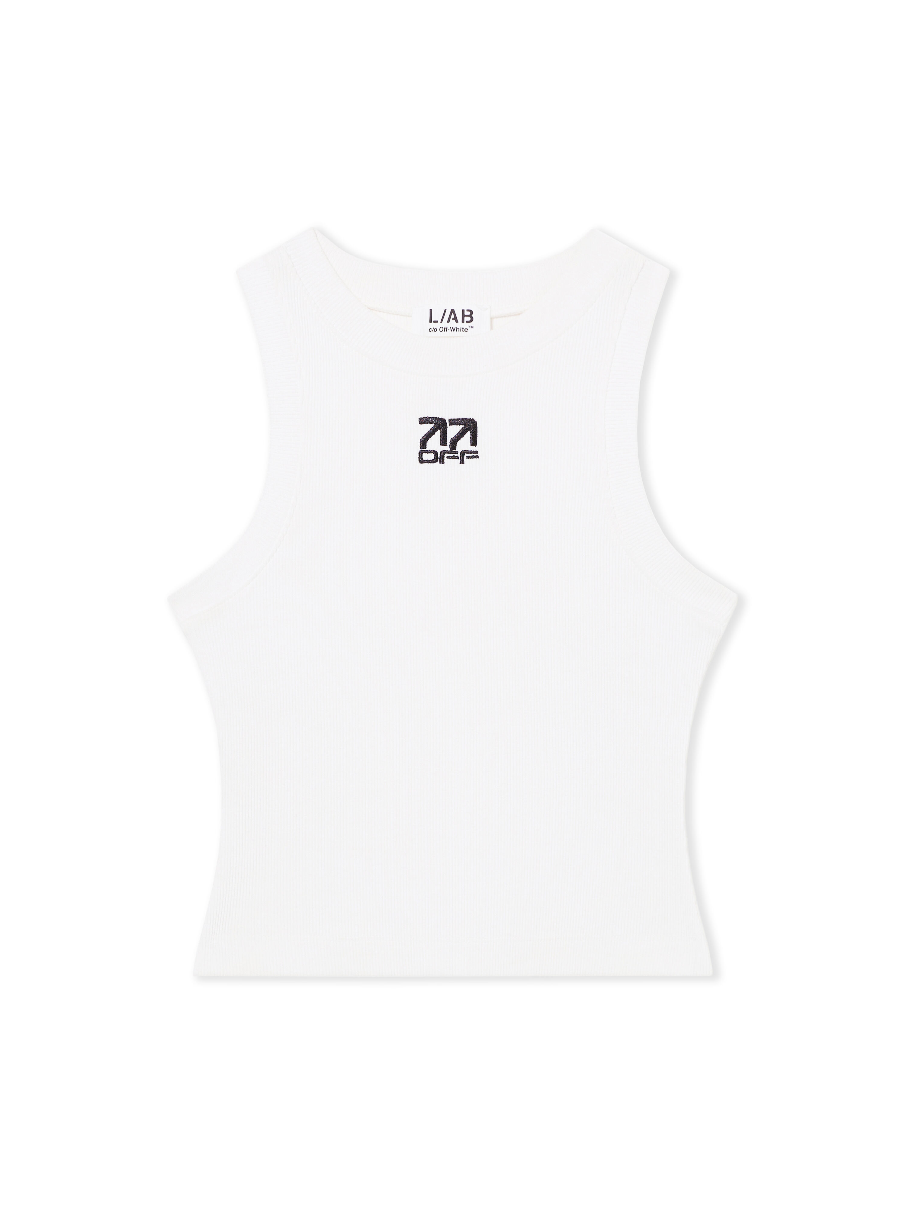 LAB L/AB Ribbed Crop Tank Top Bright White LABF2639A00033T