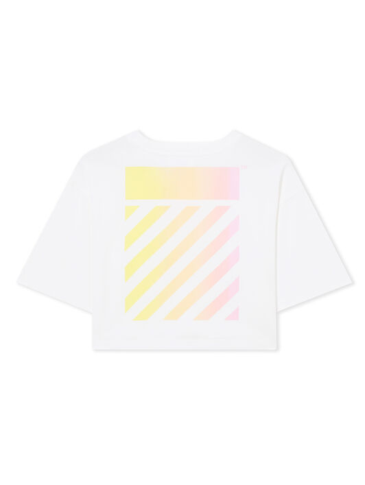 LAB L/AB Gradient Logo Cropped T-Shirt Bright White LABF2639A00037T