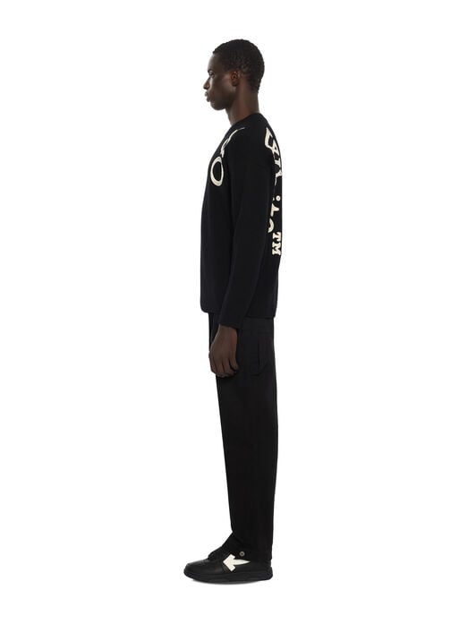 OFF WHITE Vertical Bookish Crewneck Sweater BLACK 44MHE213F26K001