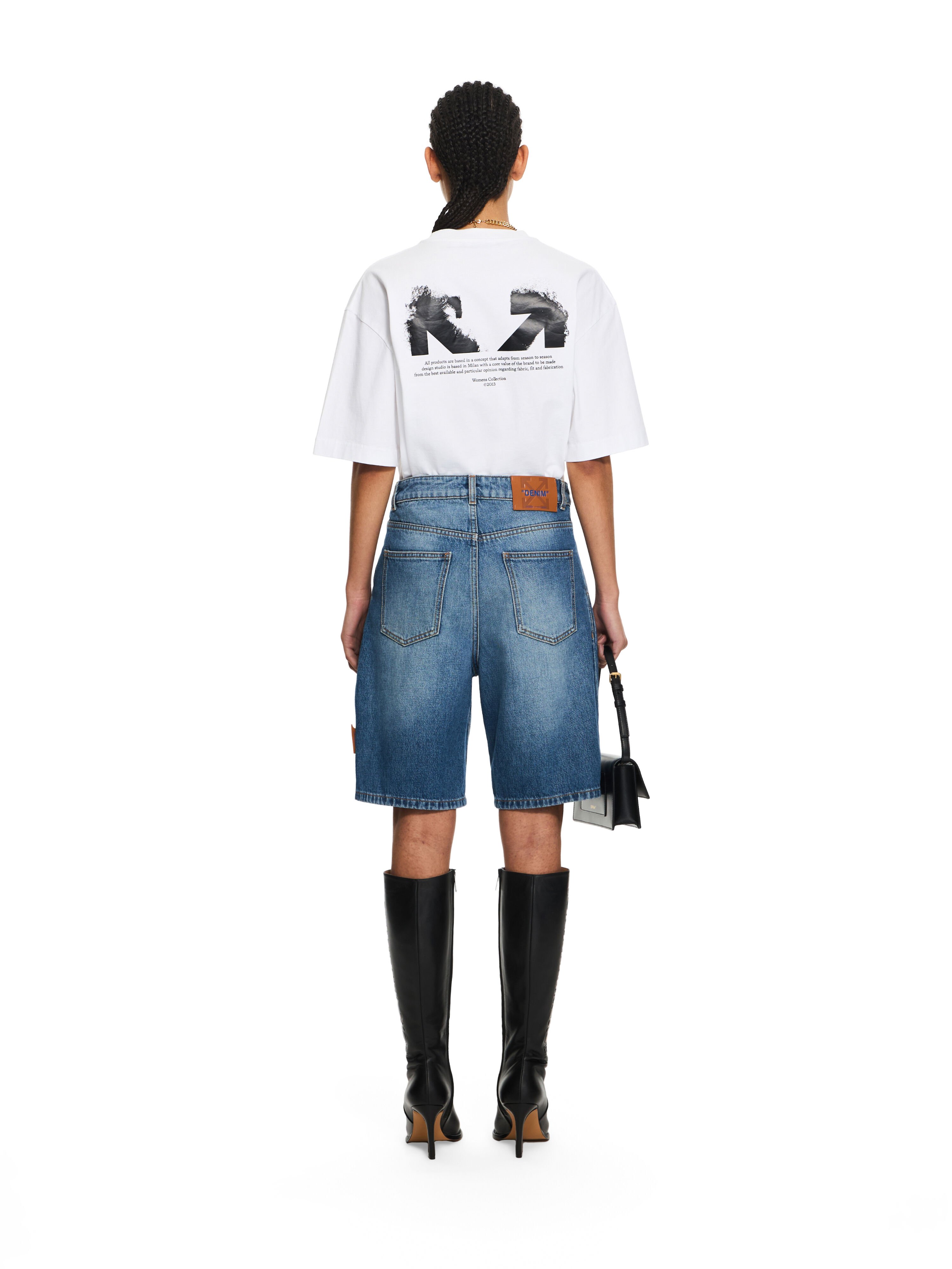 OFF WHITE Royal Patch Denim Bermuda Shorts Light Medium Blue-No Color 2YC01CS26DEN001