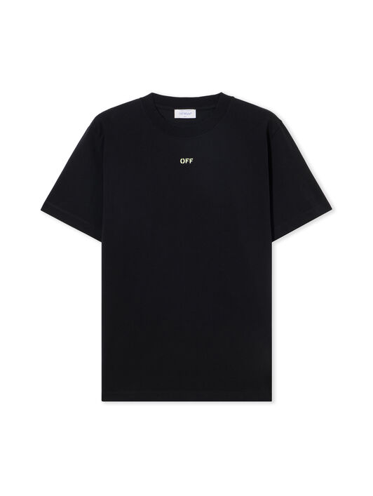 OFF WHITE Croco Arrow T-Shirt BLACK - LIME CREAM OMAA027S25JER00C