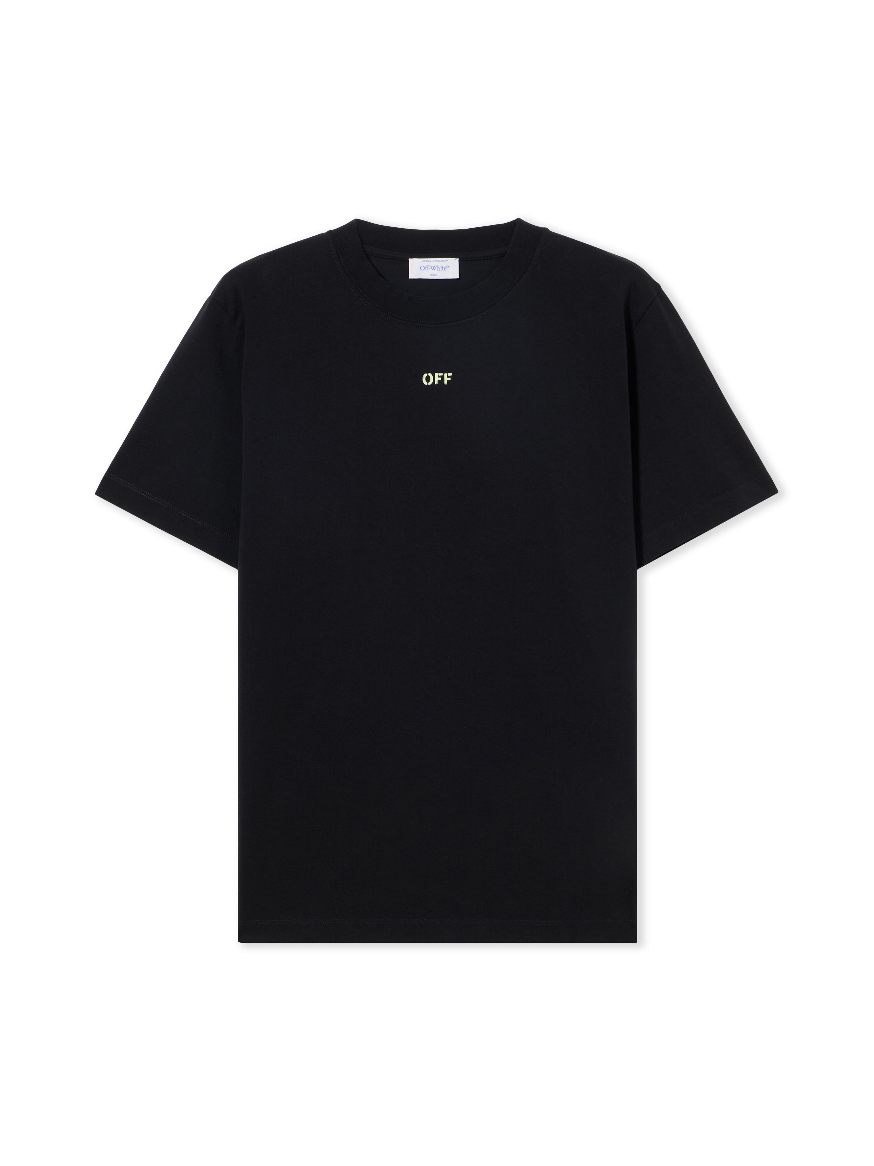 OFF WHITE Croco Arrow T-Shirt BLACK - LIME CREAM OMAA027S25JER00C