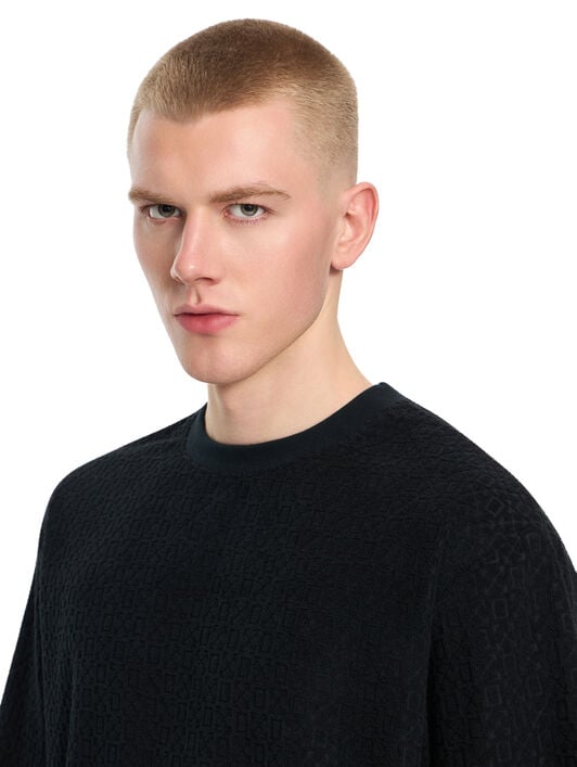 OFF WHITE Towel Terry All Over Logo T-Shirt BLACK 44MKS073F5002