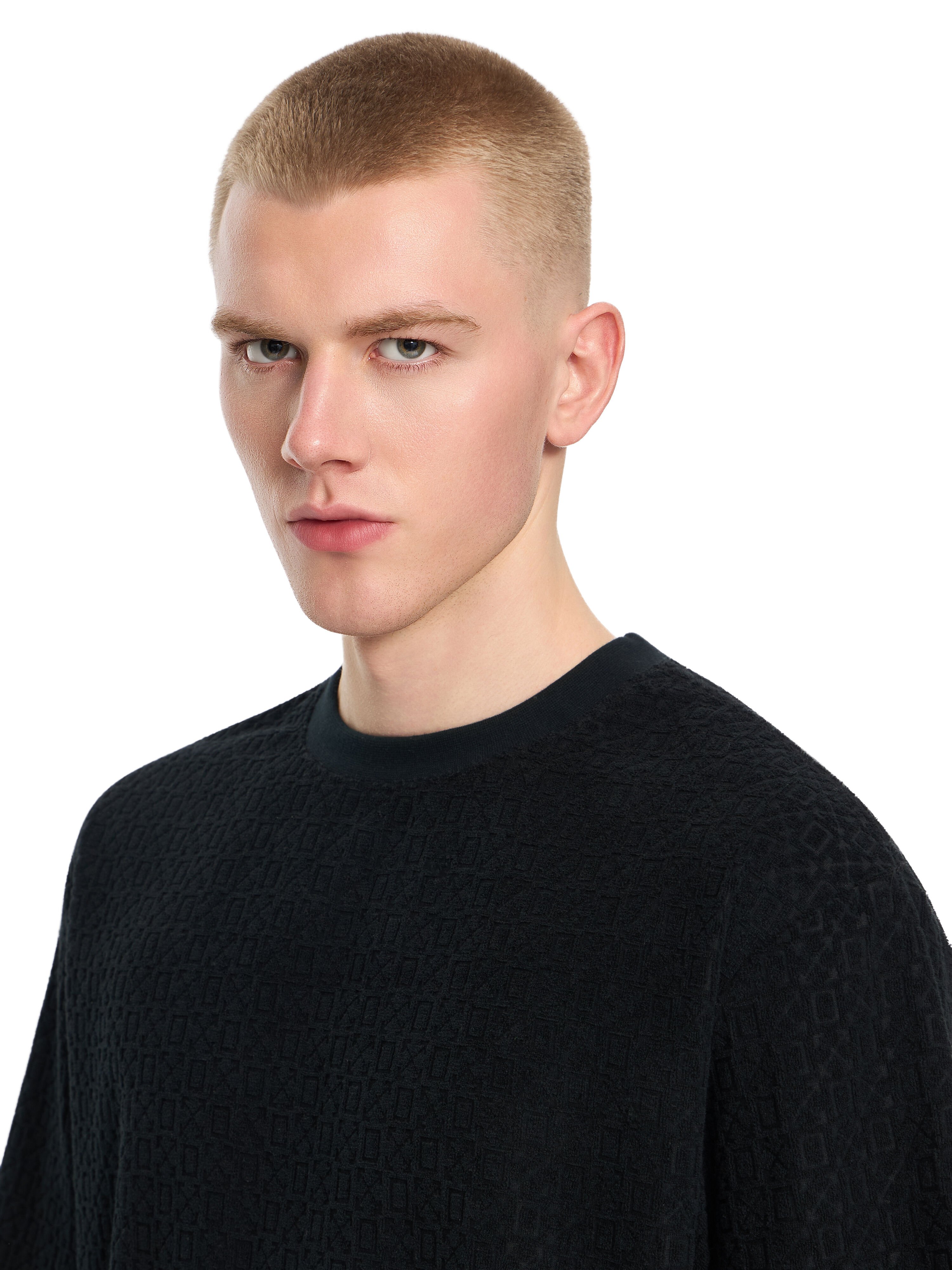 OFF WHITE Towel Terry All Over Logo T-Shirt BLACK 44MKS073F5002