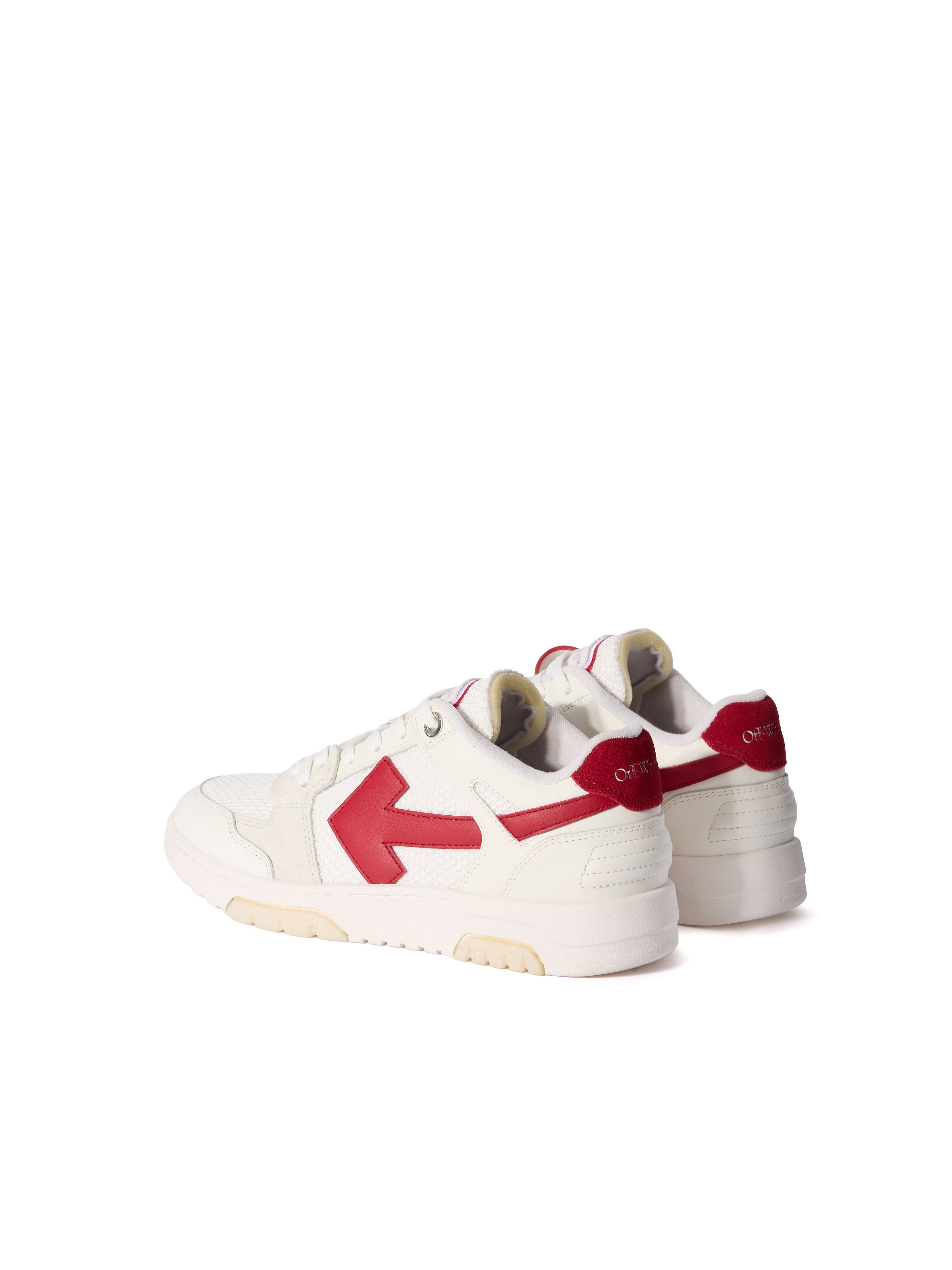 OFF WHITE Out Of Office Slim Sneakers WHITE - STRAWBERRY RED OMIA243F25LEA001