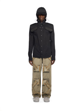 OFF WHITE Studs Arr Cotgab Hood Visor Shirt  BLACK - NO COLOR OMGE04TW25FAB002