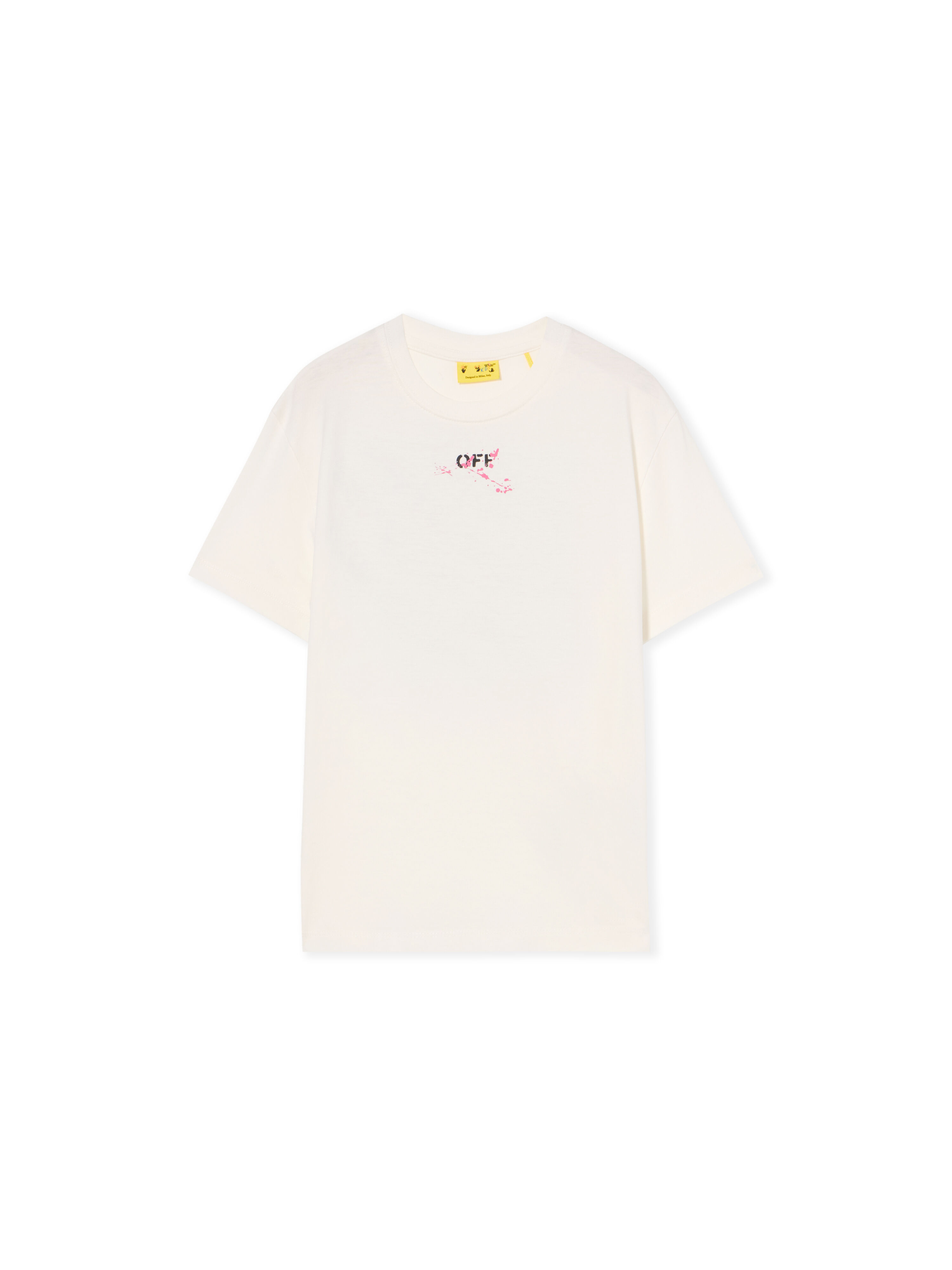 OFF WHITE Diagonal Splat T-Shirt WHITE - FUCHSIA OGAA001F25JER008