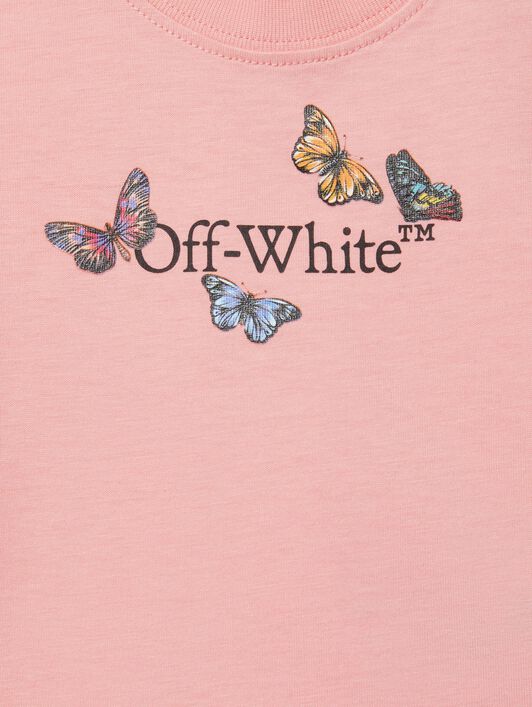 OFF WHITE Butterfly Bookish T-Shirt PINK OGXB001S25JER002