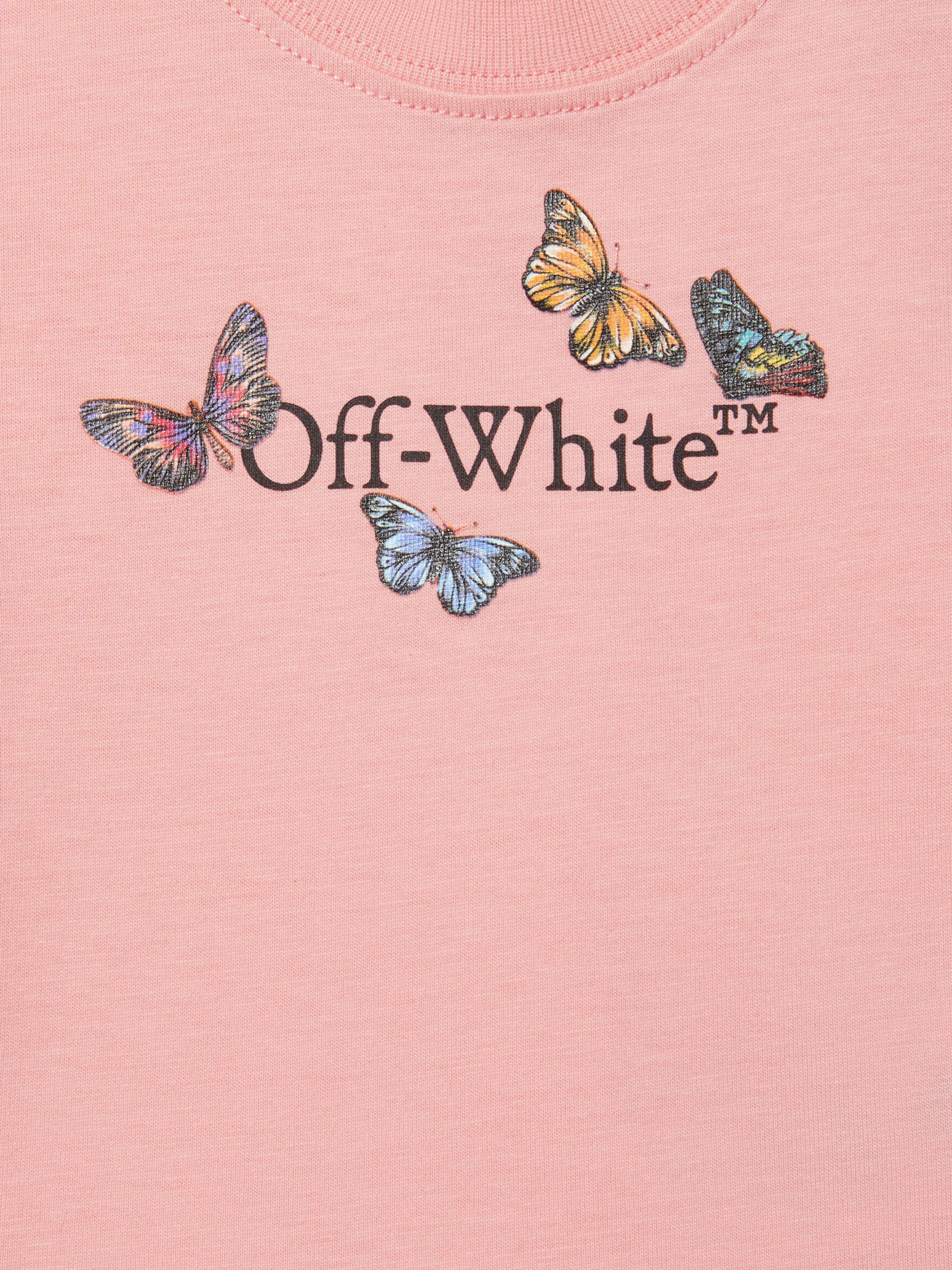 OFF WHITE Butterfly Bookish T-Shirt PINK OGXB001S25JER002