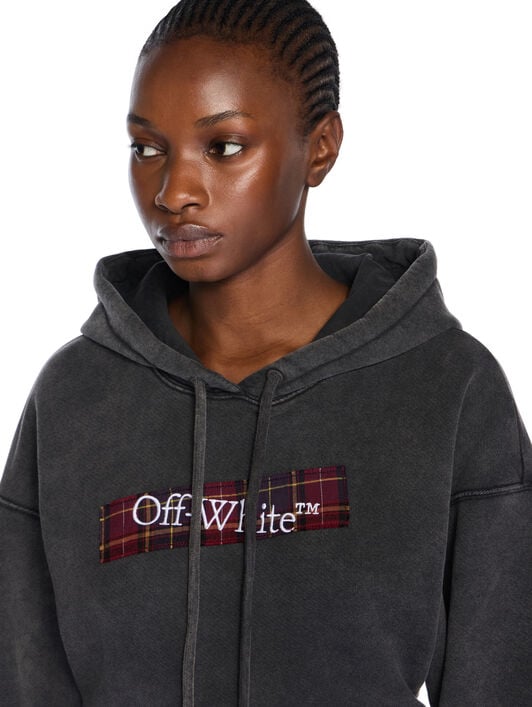 Bookish Crop Logo Hoodie OFF WHITE Bookish Crop Logo Hoodie MARBLE BLACK-WHITE OWBB056F25FLE003