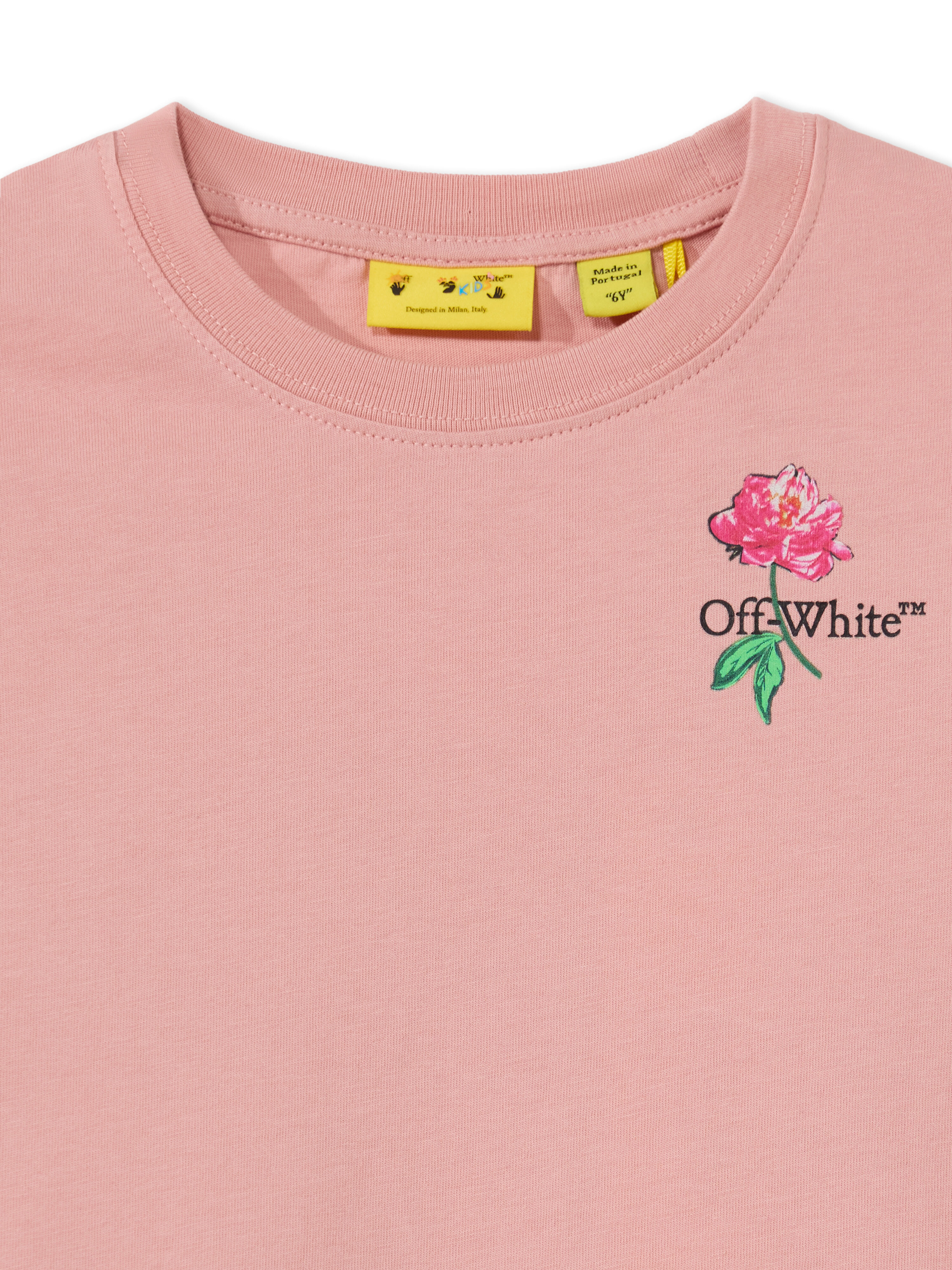 OFF WHITE Arrow Flower T-Shirt BLUSH 44GAA001F26J005