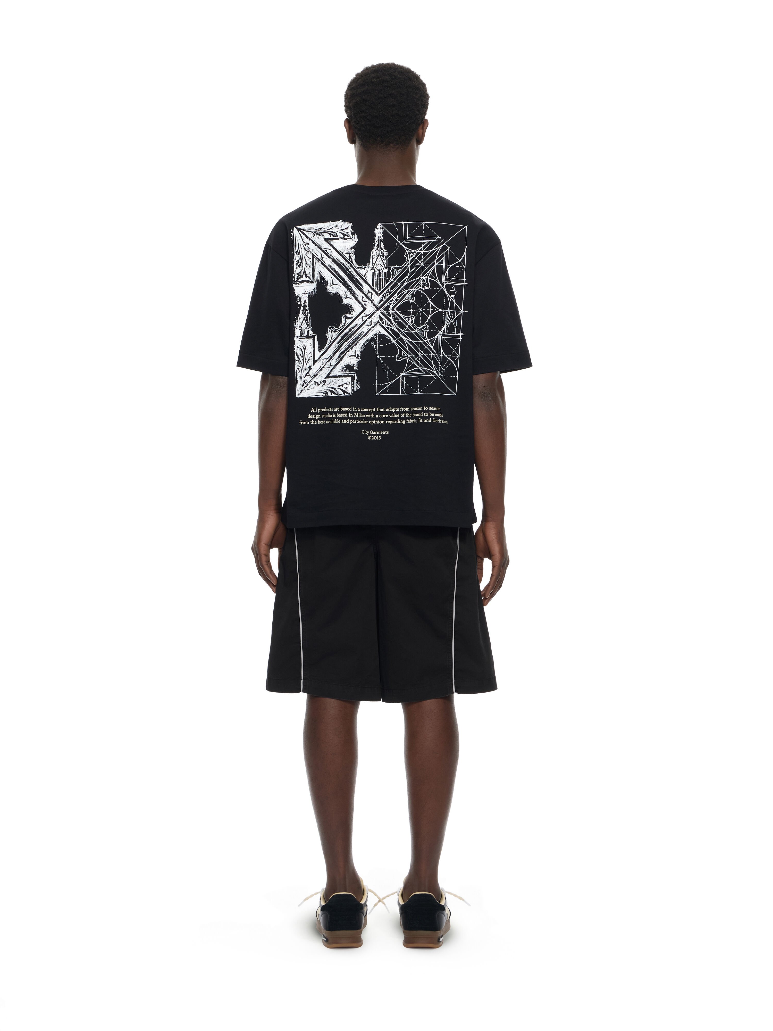 OFF WHITE Owr Gd Gab Milit Relax Shorts BLACK 44XCS006S26F001