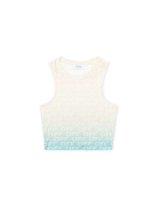OFF WHITE Terry Gradient Knit Tank Top LIGHT BLUE - BEIGE OWAD25MT25JER002