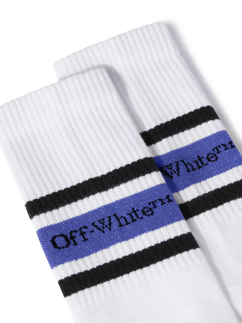 OFF WHITE Striped Bookish Mid Socks WHITE OMRA077S25KNI001