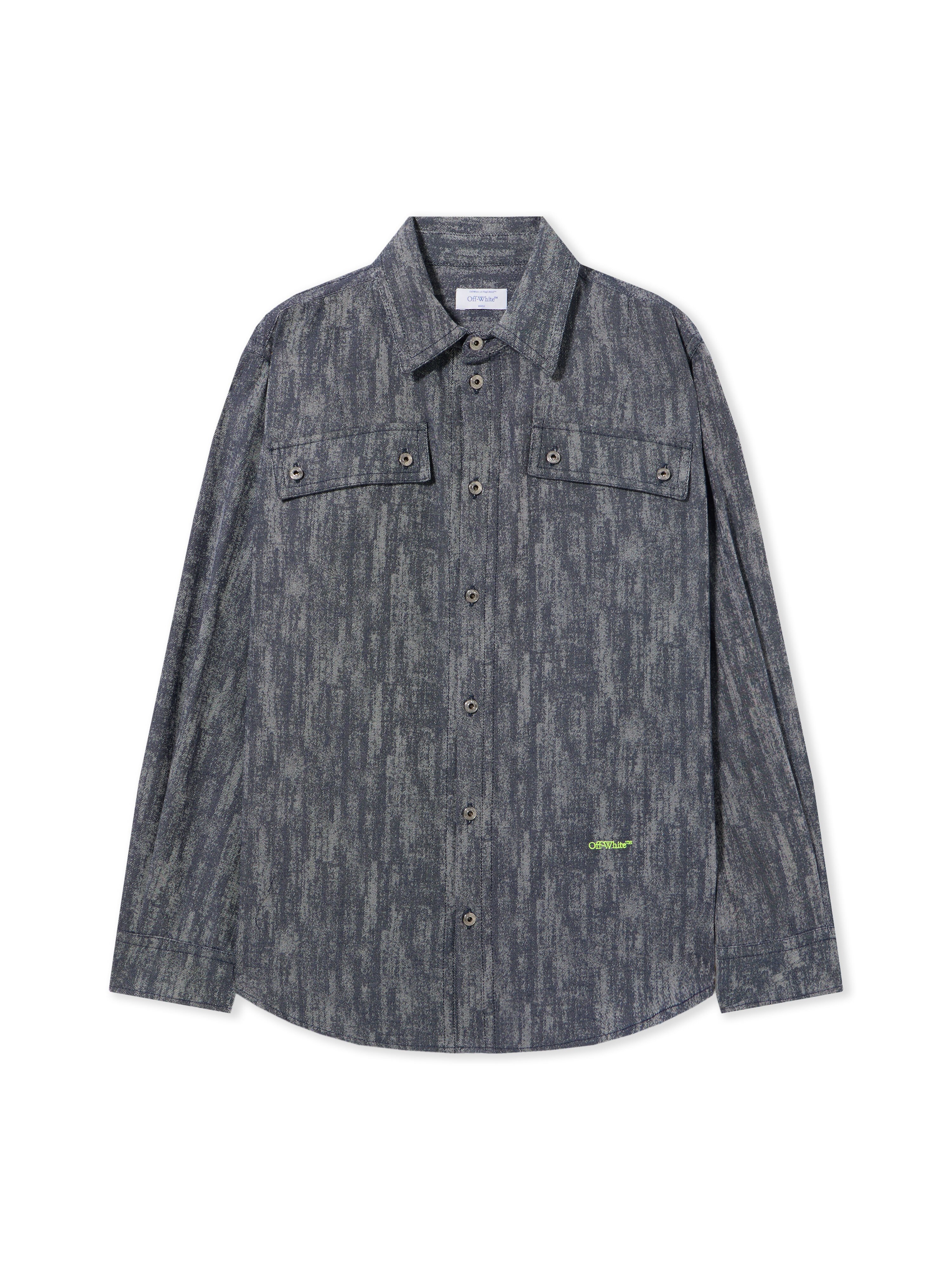 OFF WHITE Ss_Switch Off Shirt BLUE - YELLOW OMGE04PT25FAB001