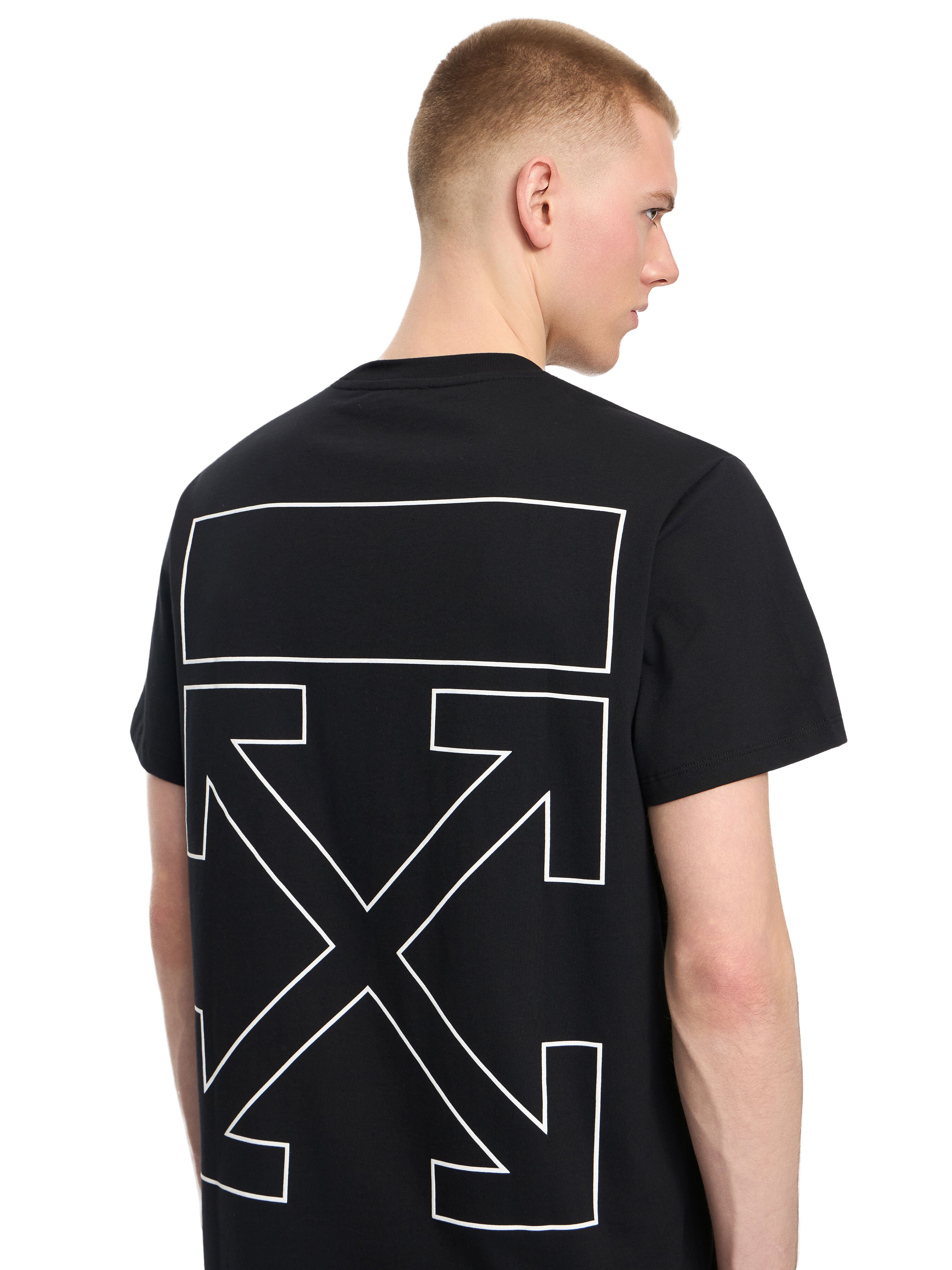 OFF WHITE Slim Fit Outlined Signature S/S T-Shirt BLACK 44OWOS26T063