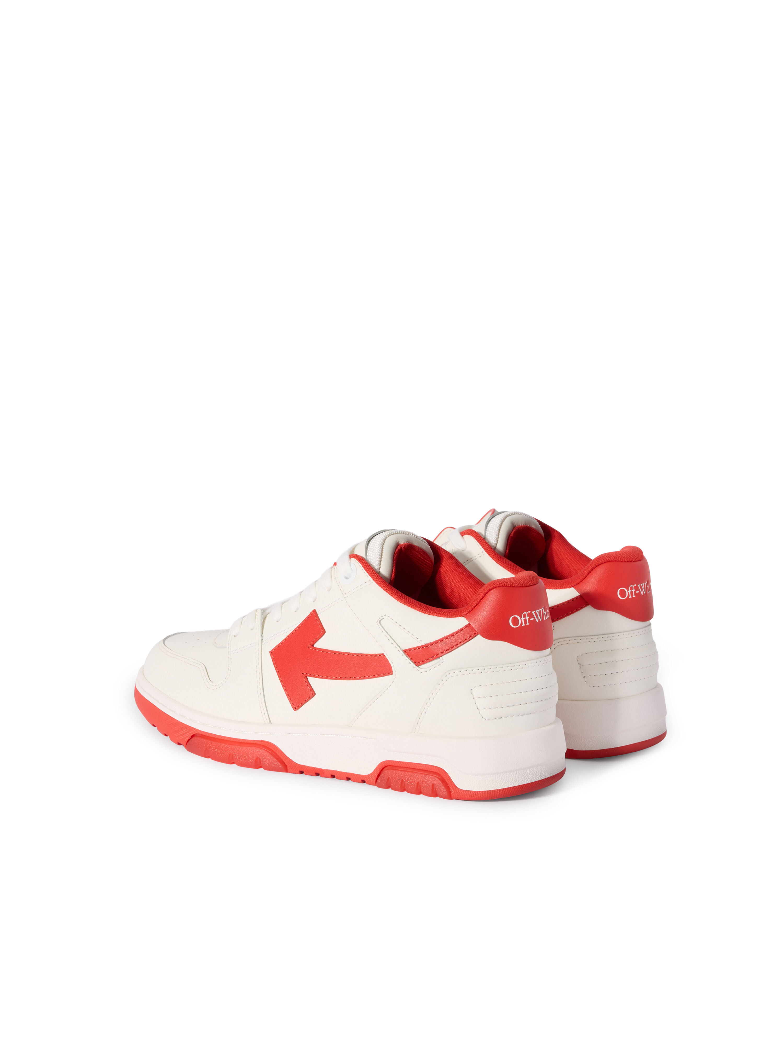 OFF WHITE Out Of Office Leather Sneakers WHITE - RED OMIA189F25LEA001