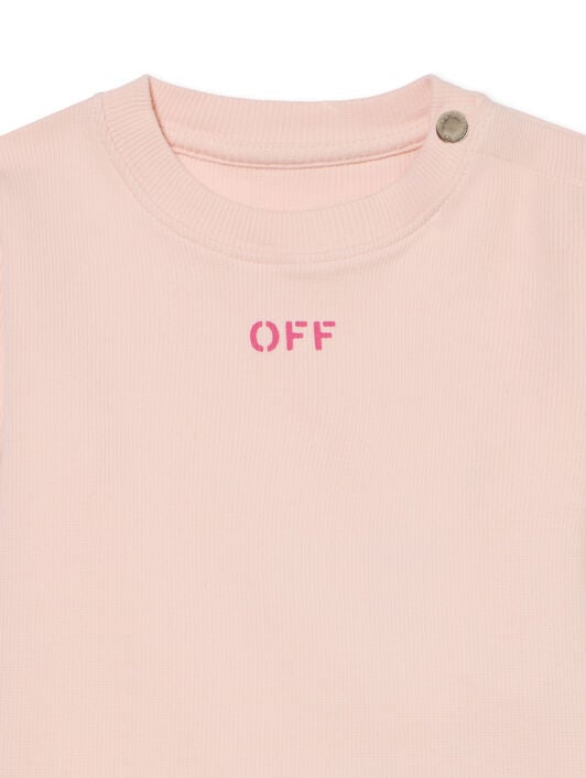 Off Stamp Ribbed T-Shirt OFF WHITE Off Stamp Ribbed T-Shirt SOFT PINK - FUCHSIA OGX1001F25JER001