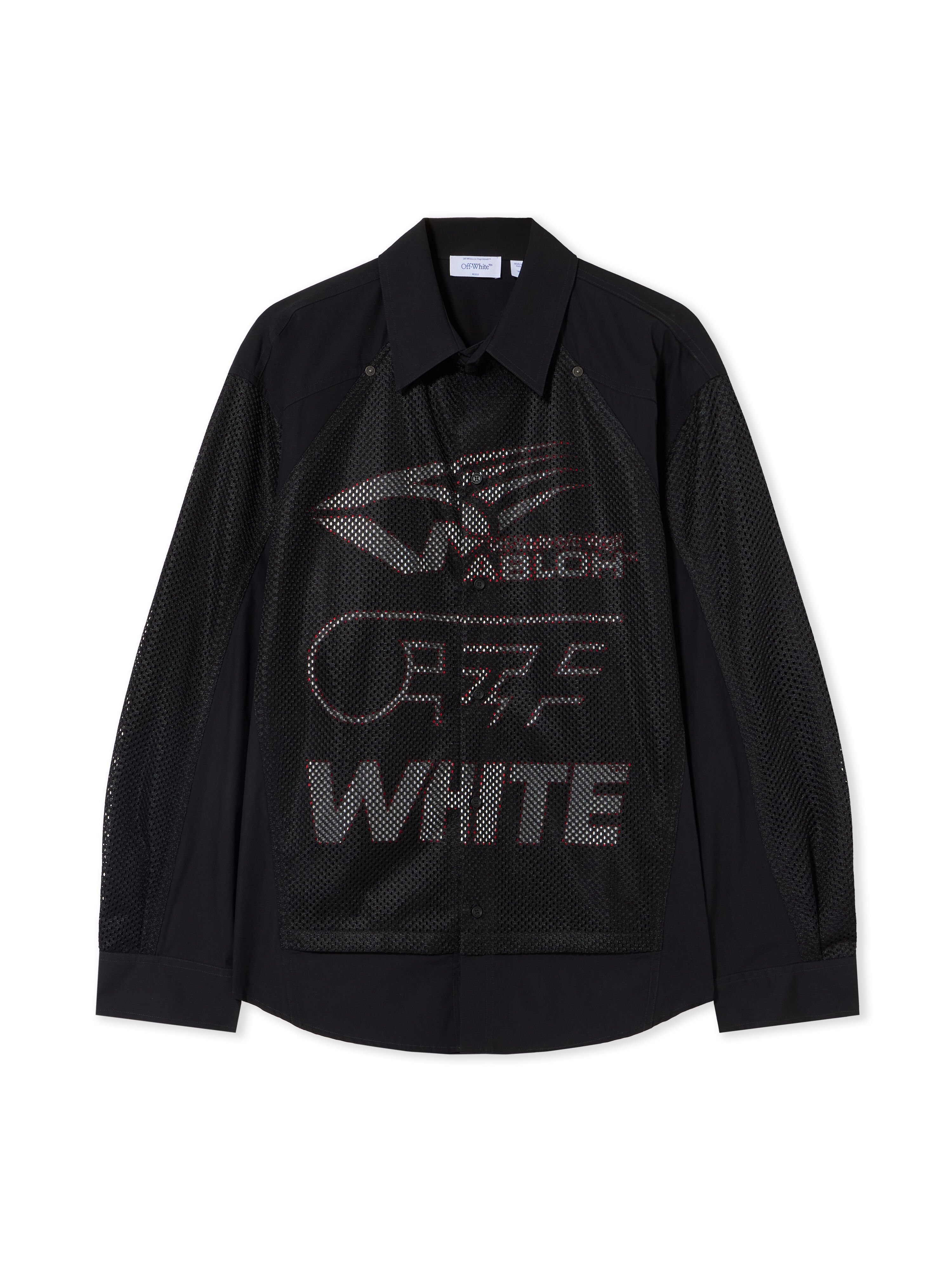 Racing Staff Mesh Overshirt OFF WHITE Racing Staff Mesh Overshirt BLACK 44MGE04RF26F001