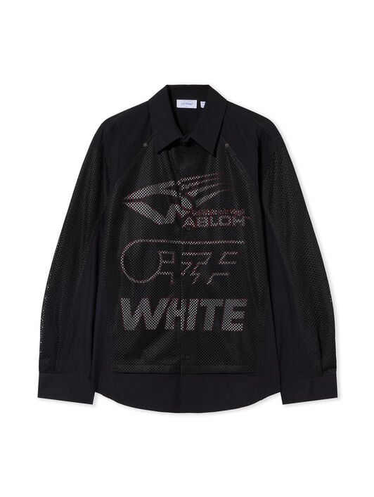 Racing Staff Mesh Overshirt OFF WHITE Racing Staff Mesh Overshirt BLACK 44MGE04RF26F001