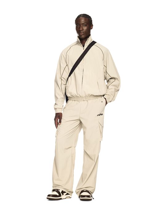 OFF WHITE Gray Off Split Track Pants NEUTRALS OMCJ037S25FAB001