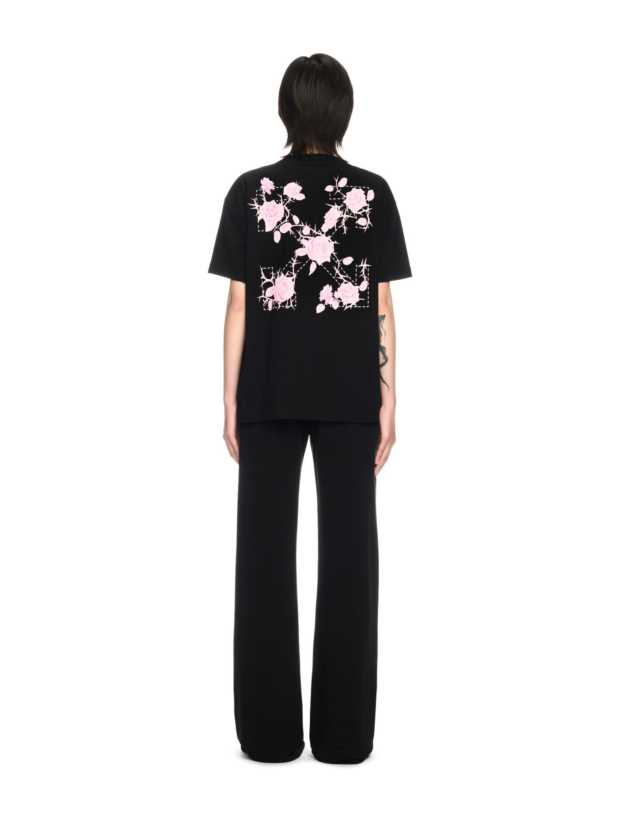 OFF WHITE Black Rose Arrow T-Shirt BLACK OWAA089S25JER001
