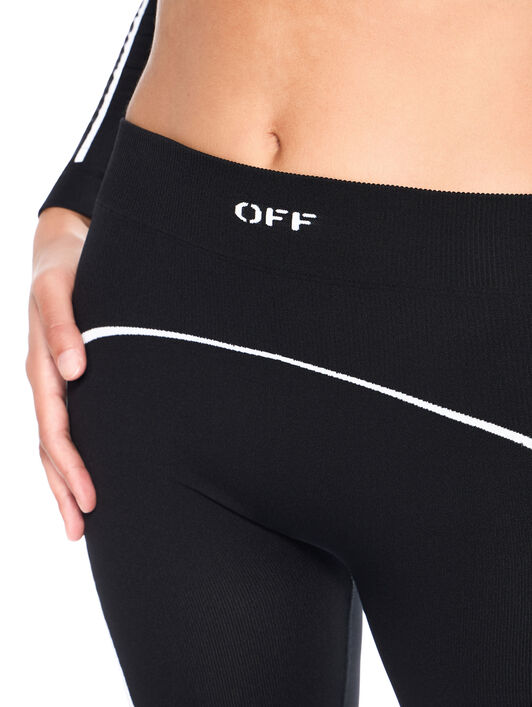 OFF WHITE Off Stamp Seamless Leggings BLACK - WHITE OWVV01EC99KNI001