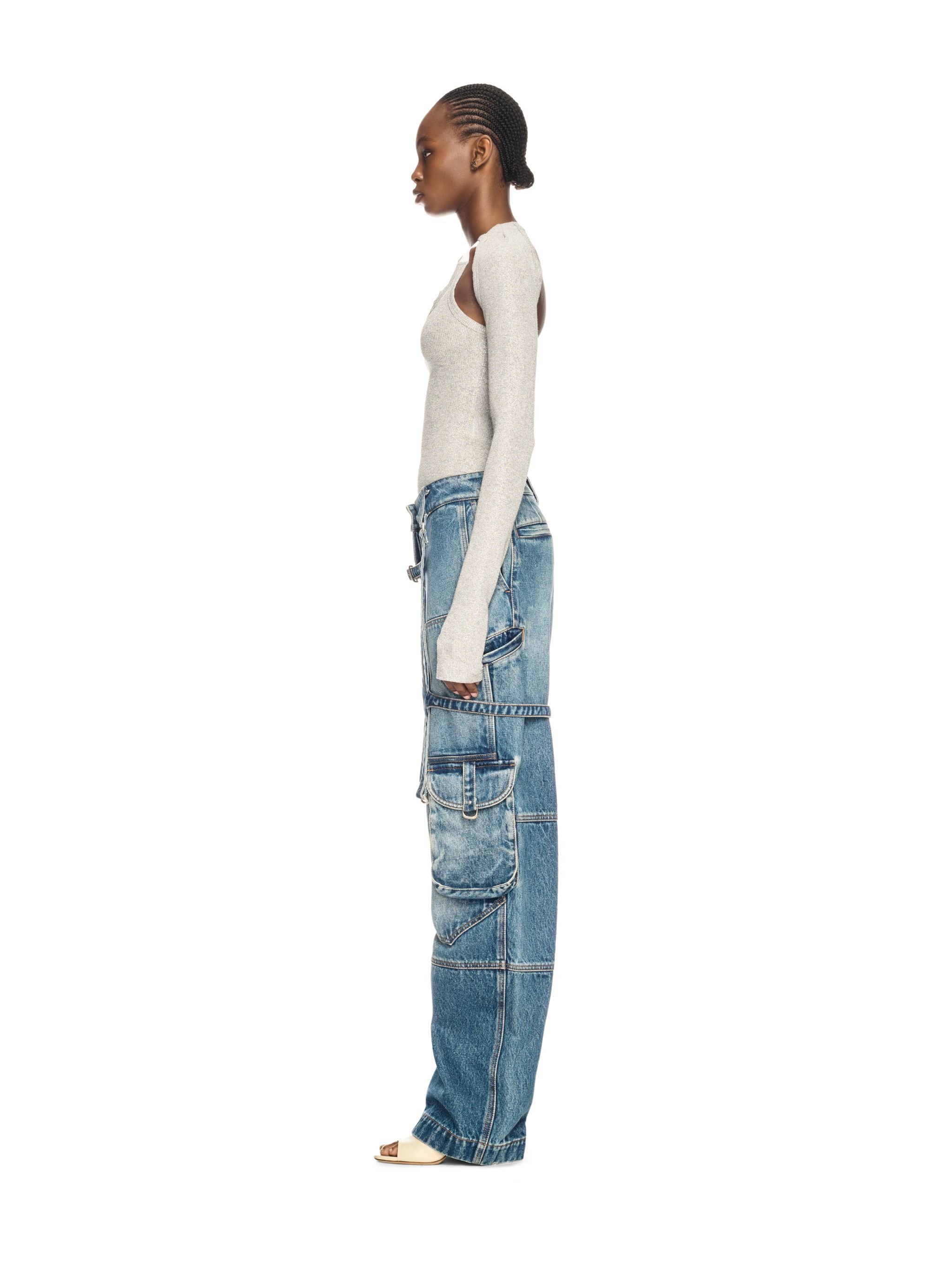 OFF WHITE Silver Lurex Backless Top SILVER OWAD25ZS25JER002