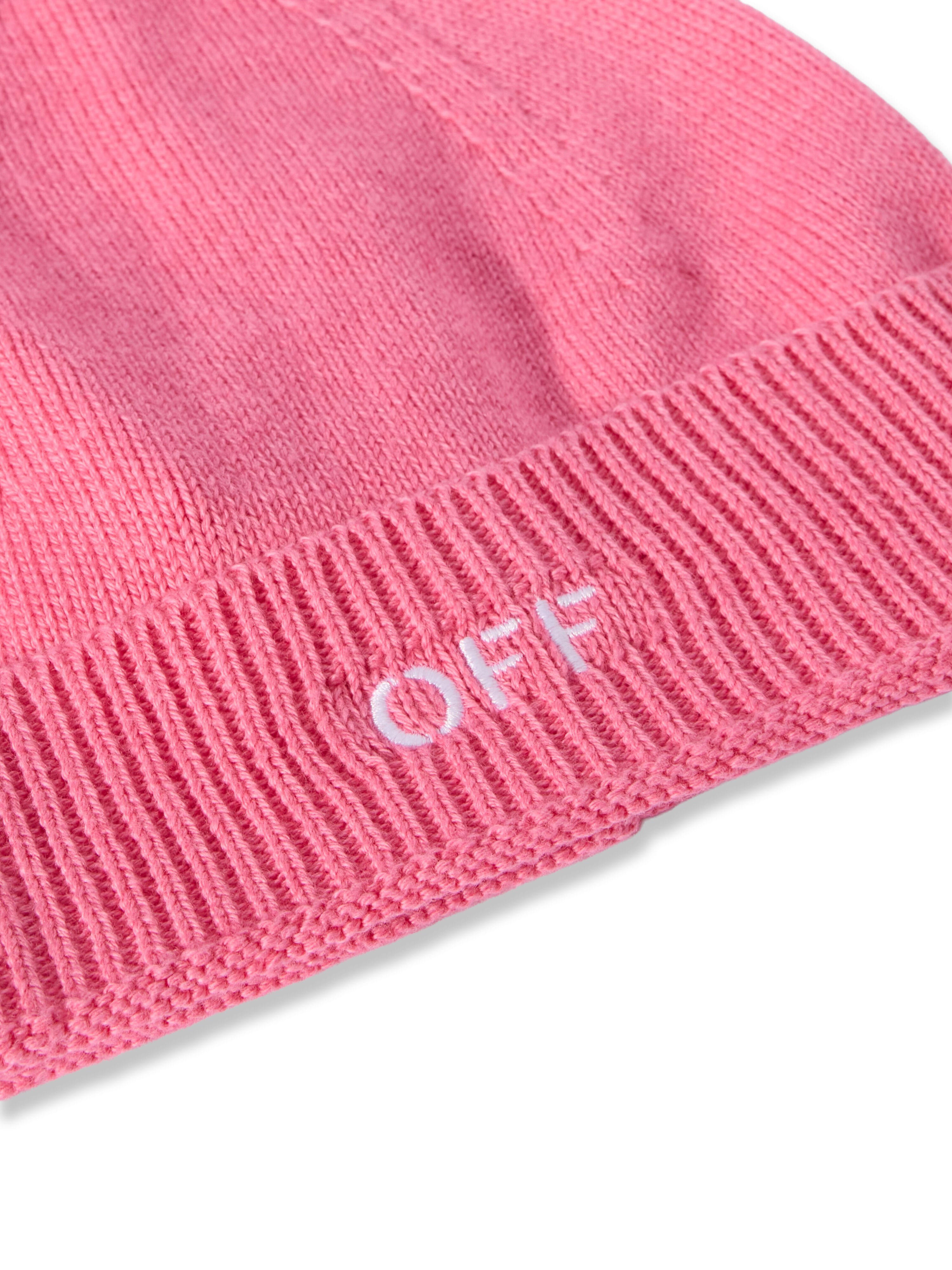 Off Stamp Ribbed Beanie OFF WHITE Off Stamp Ribbed Beanie FUCHSIA - WHITE OGLC001F25KNI001